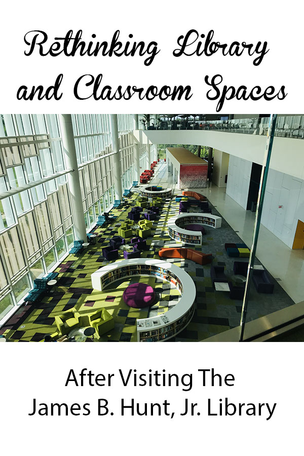 Rethinking Library and Classroom Spaces After Visiting the James B. Hunt, Jr. Library with image of 2nd floor seating area of the Hunt Library